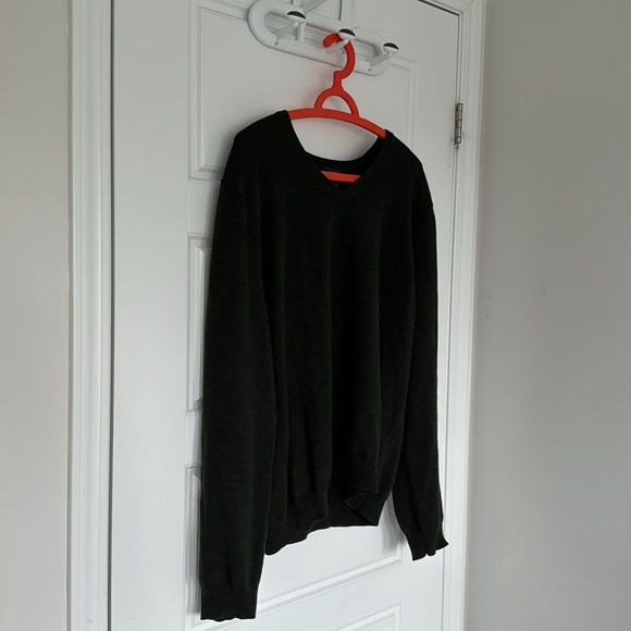 346 BROOKS BROTHERS Dark Green Full Sleeves Merino Wool Sweater in Large - Picture 3 of 5